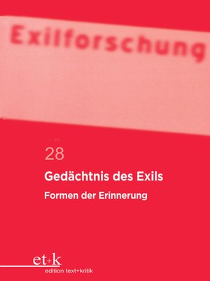 cover image of Gedächtnis des Exils